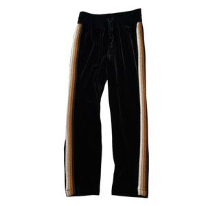 MOTHER The Lounger Ankle Pant in Black Metallic Racer Stripe S